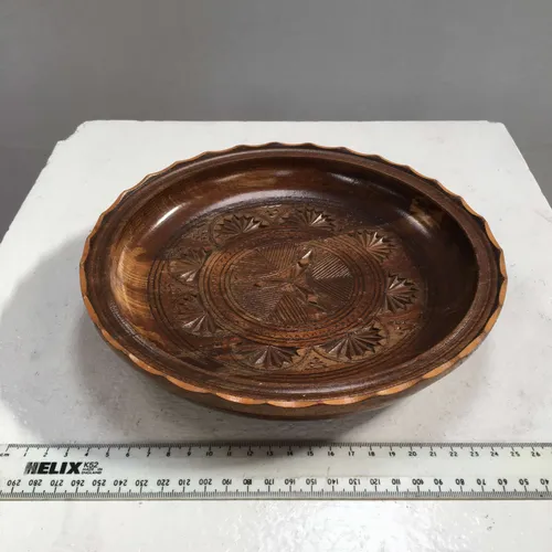 Carved Wood Decorative Plate