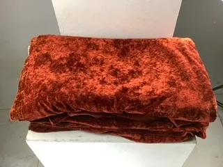 Orange Brown Crushed Velvet Curtain