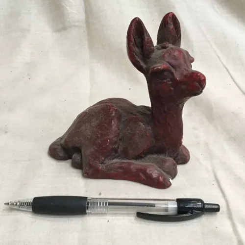 Red Wood Deer Ornament 