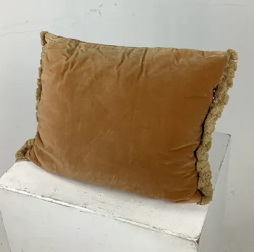 Pink / Red Cushion with Gold Embroidery and tassels