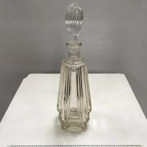 Decanter, cut glass, Art Deco, narrow, with stopper