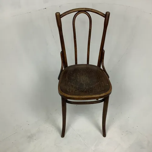 Period Bentwood Chair with Pattern on Seat
