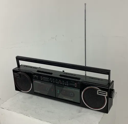 Black Matsui Dual Cassette Radio Player / System