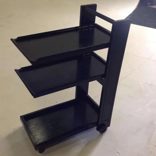 Period wooden tea trolley with adjustable / removable shelving