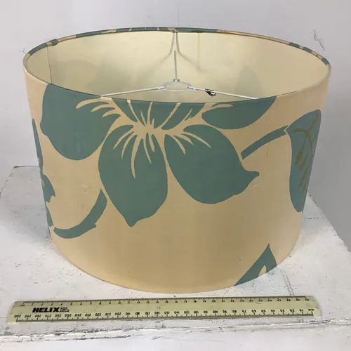 Brown Drum Lampshade with Floral Pattern Inner