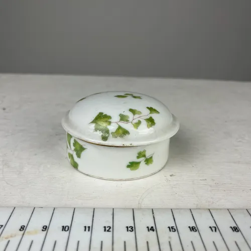 Small White and Ivy Trinket Dish