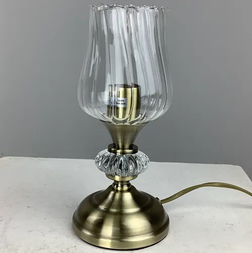 Glass Petal Egde Ridged Lights with Brass Base