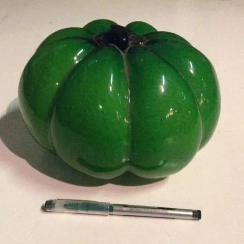 green glass pumpkin