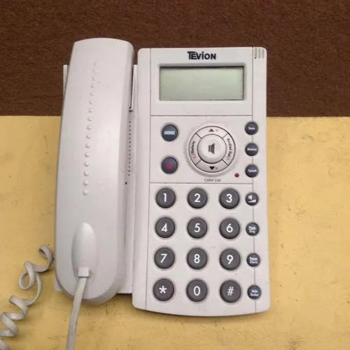 Tevion white corded push button telephone