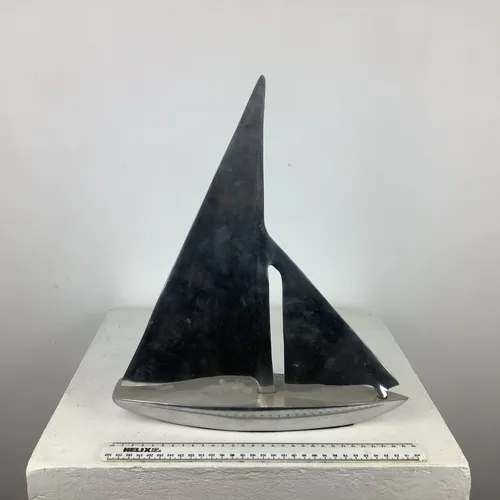 Large metal boat ornament