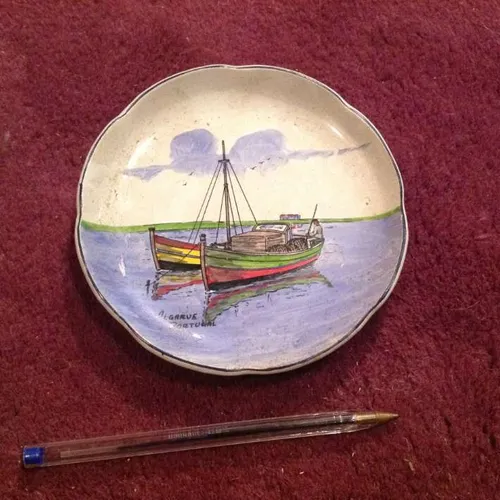 Ceramic souvenir ashtray (Boats, “Algarve, Portugal”)