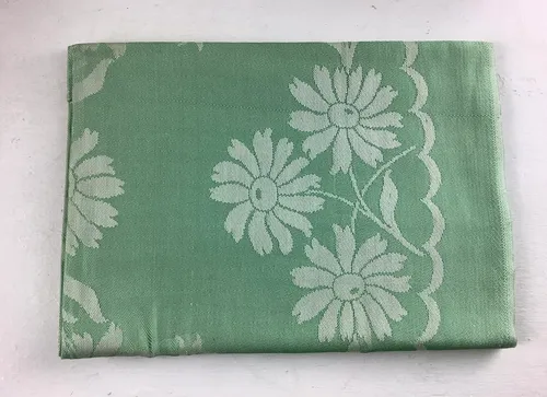 Green and light green floral fabric 