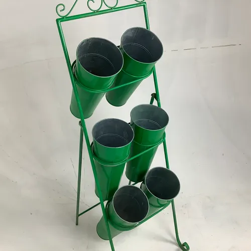 Green 6 bucket flower shop display stand