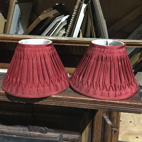 Small pleated red lampshade