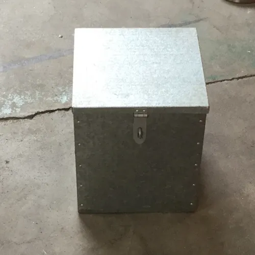 Silver Metal Box with Hinged Lid and Latch