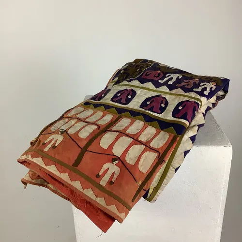 Purple Pink and Orange Animal Print Blanket / Material