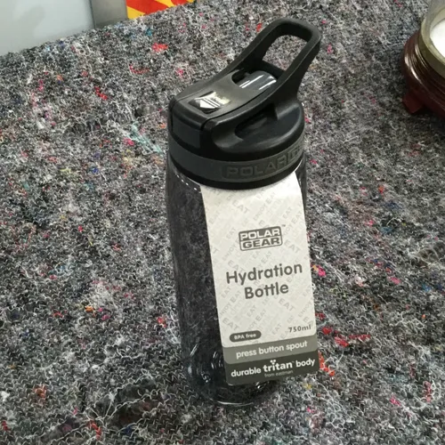 Black Plastic Gear Water Bottle