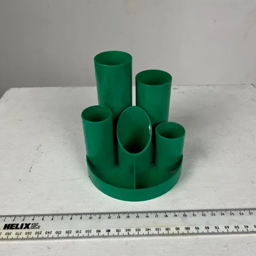 Green 5 Compartment Cylindrical Desk Tidy