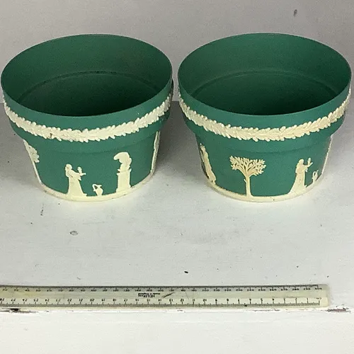 Turquoise Plant Pots with Detail