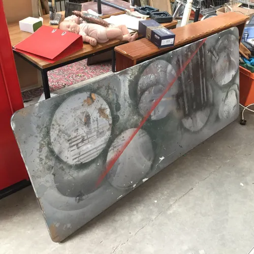 Paint Splattered Wooden Trestle Table