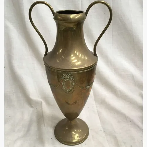 Two handled brass vase