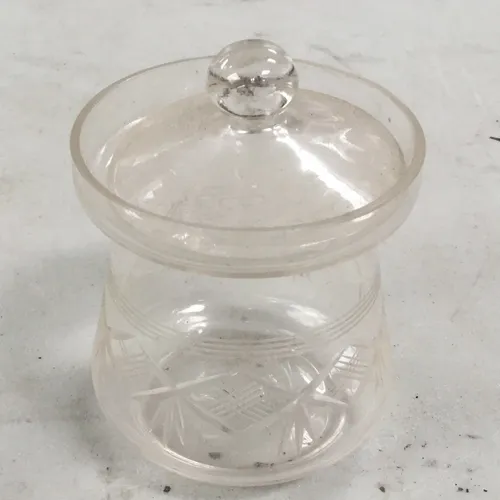 Cut glass patterned jar with lid