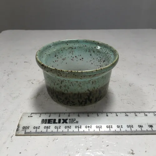 Small Blue and Black Speckled Pot