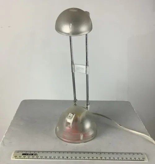 Clear Plastic and Sliver Desk Lamp