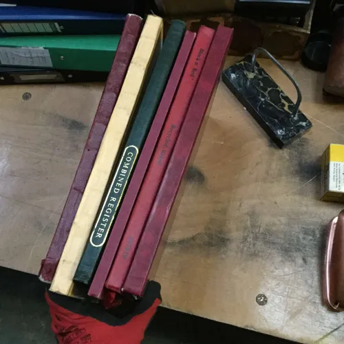 Quantity of A4 harback notepad with coloured spine