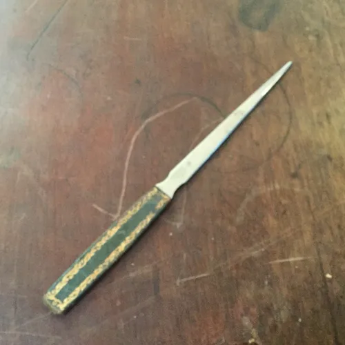 Period Leather Handle Letter Opener