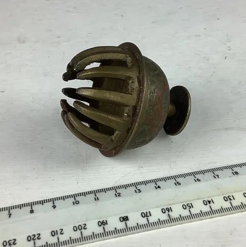 Small Brass Bell Ornament with Colourful Pattern