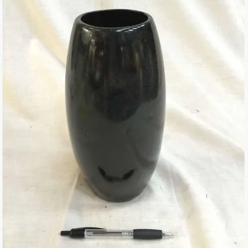 Glazed black ceramic vase
