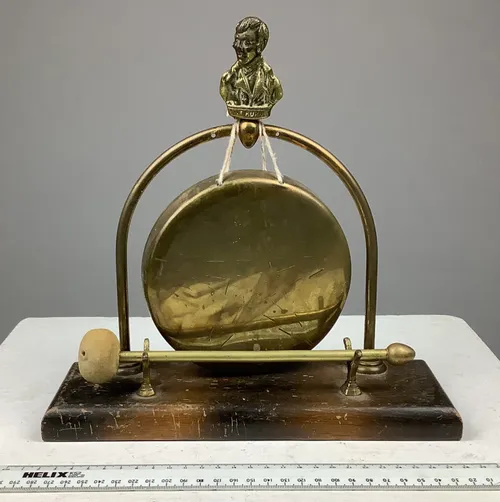 Robert Burns Brass with Wood Base Dinner Gong