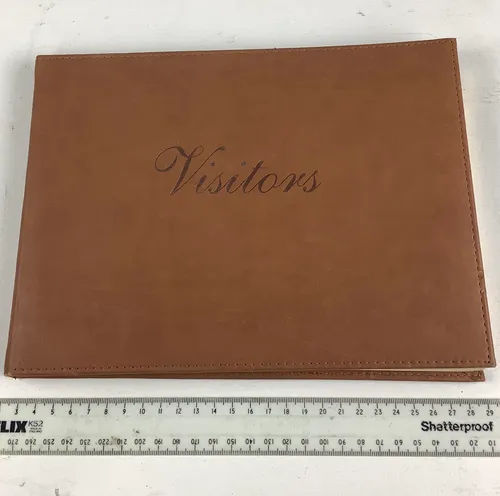  Brown Leather Visitors Book