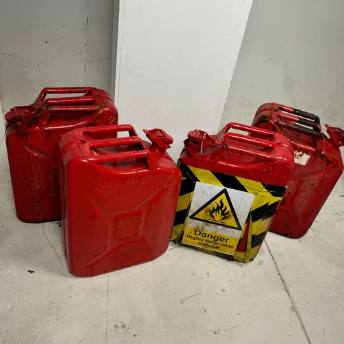 Various Red Petrol Canisters/Jerry Cans