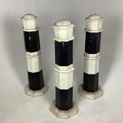 Polystyrene cover up bollards (black and black & white) 