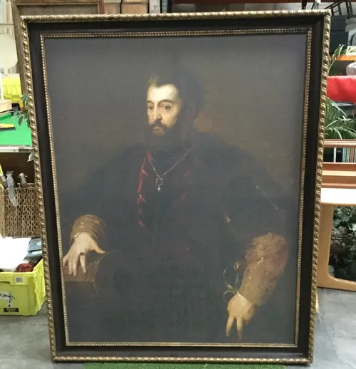 Alfonso Di’esta (1486-1534) Duke of Ferrara by Titian Painting 132cm x 167cm