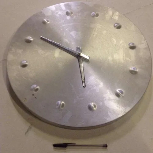Brushed Steel / Metal Wall Clock - No Numbers