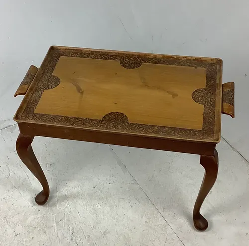 Wood Side Table / Coffee Table with Handles