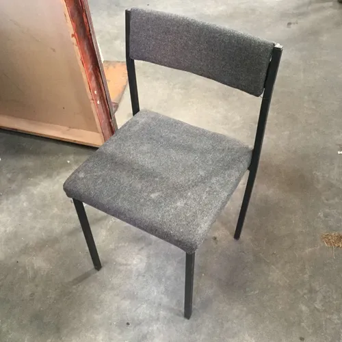 Charcoal Grey Fabric Chair with Metal Frame