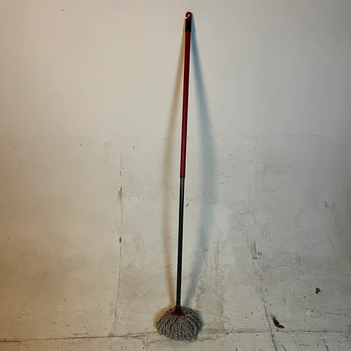 Red and black plastic mop