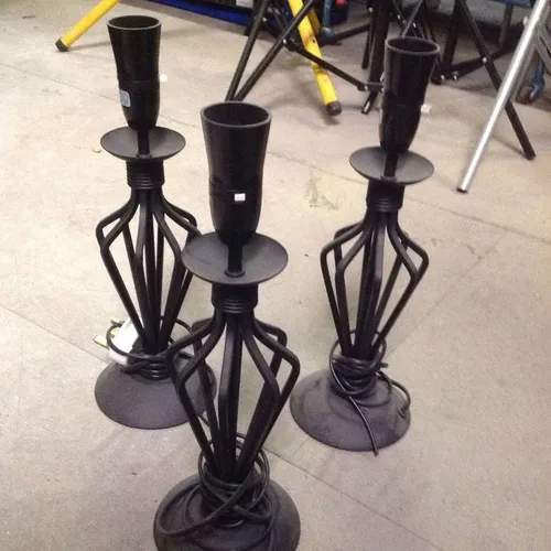 black metal flared stick lamp base