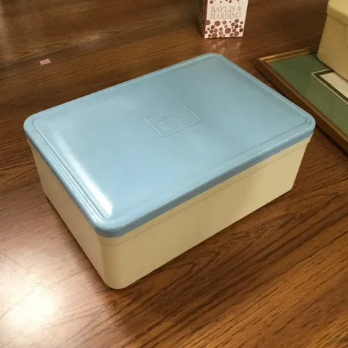 Period Blue and Cream Brexton Food / Sandwich Storage Box / Container