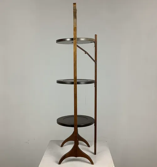 Dark Wooden Collapsable Plant Pot Stand