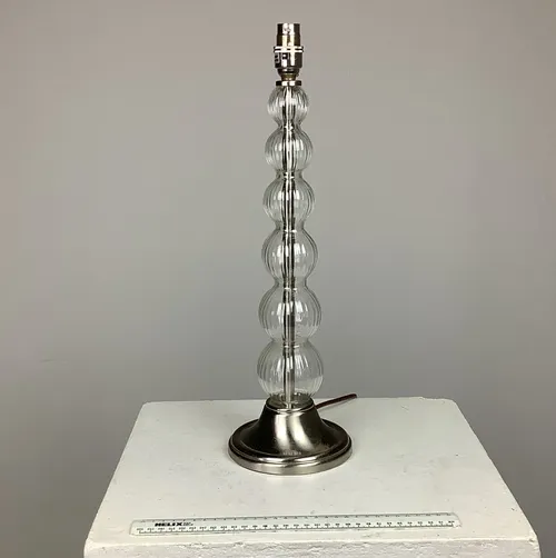 Silver and Glass Bubble Stemmed Ball Lamp