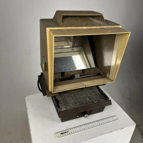 Cream and Brown Desktop Microfiche Reader