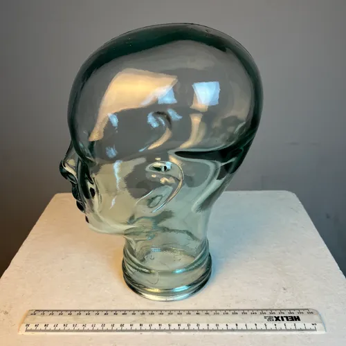 Translucent green glass bust