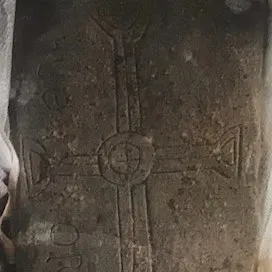 Tall Fake Celtic Gravestone (Cross/Sword and “orls” engraving)