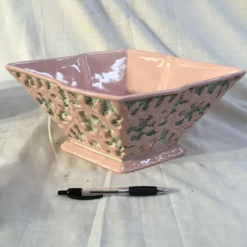 Pale pink diamond shaped planter / bowl / vase