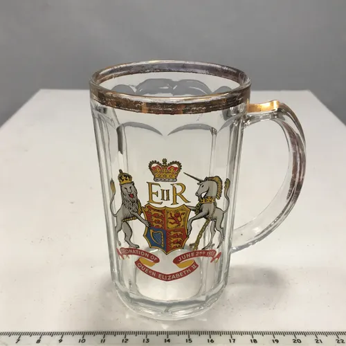 Queen Elizabeth coronation souvenir glass